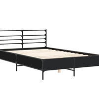 Bettgestell Schwarz 135x190 cm Holzwerkstoff und Metall