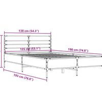 Bettgestell Schwarz 135x190 cm Holzwerkstoff und Metall