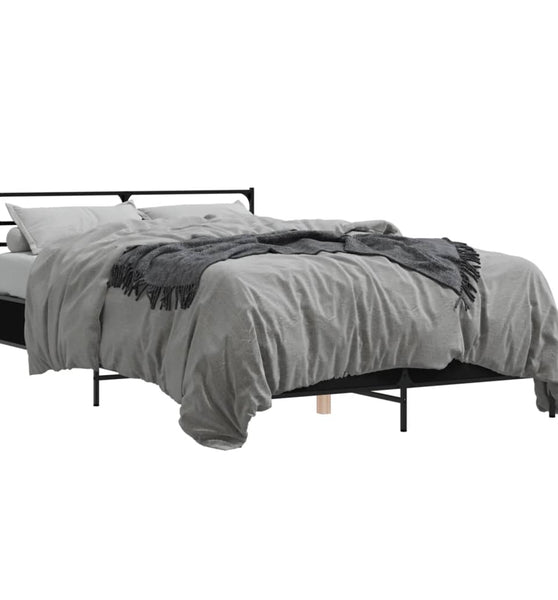 Bettgestell Schwarz 135x190 cm Holzwerkstoff und Metall