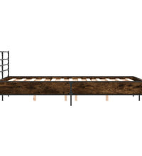 Bettgestell Braun Eichen-Optik 135x190 cm Holzwerkstoff Metall