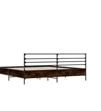 Bettgestell Braun Eichen-Optik 135x190 cm Holzwerkstoff Metall