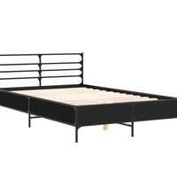 Bettgestell Schwarz 140x190 cm Holzwerkstoff und Metall
