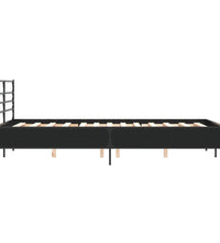 Bettgestell Schwarz 140x190 cm Holzwerkstoff und Metall