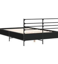 Bettgestell Schwarz 140x190 cm Holzwerkstoff und Metall