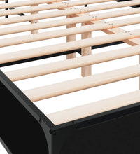 Bettgestell Schwarz 140x190 cm Holzwerkstoff und Metall