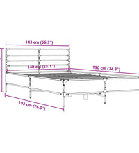 Bettgestell Schwarz 140x190 cm Holzwerkstoff und Metall