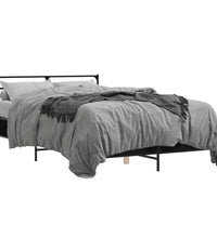 Bettgestell Schwarz 140x190 cm Holzwerkstoff und Metall