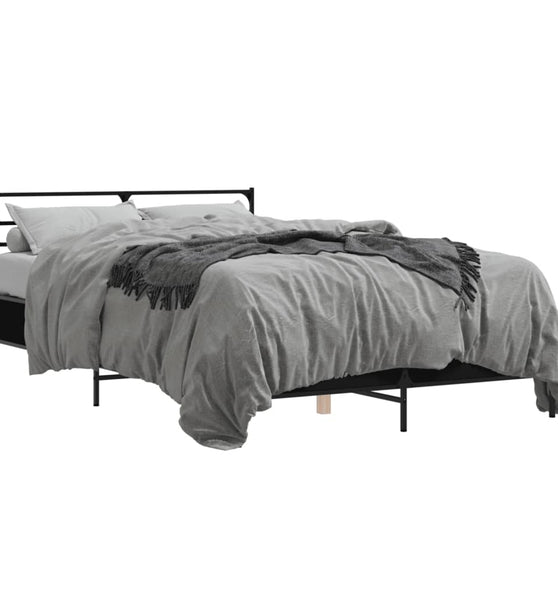Bettgestell Schwarz 140x190 cm Holzwerkstoff und Metall