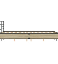 Bettgestell Sonoma-Eiche 140x190 cm Holzwerkstoff und Metall