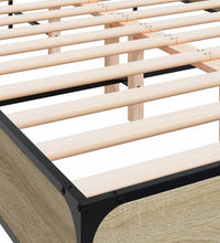 Bettgestell Sonoma-Eiche 140x190 cm Holzwerkstoff und Metall