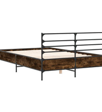 Bettgestell Räuchereiche 140x190 cm Holzwerkstoff und Metall