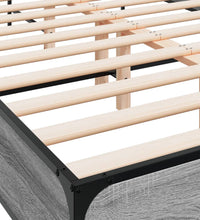Bettgestell Grau Sonoma 140x190 cm Holzwerkstoff und Metall