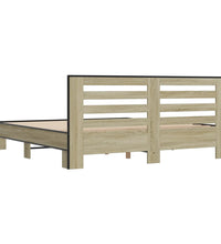 Bettgestell Sonoma-Eiche 200x200 cm Holzwerkstoff und Metall