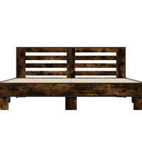 Bettgestell Räuchereiche 200x200 cm Holzwerkstoff und Metall