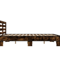 Bettgestell Räuchereiche 200x200 cm Holzwerkstoff und Metall