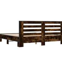 Bettgestell Räuchereiche 200x200 cm Holzwerkstoff und Metall