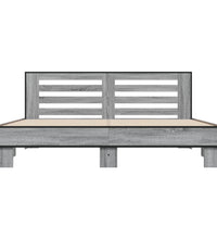 Bettgestell Grau Sonoma 200x200 cm Holzwerkstoff und Metall