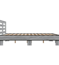 Bettgestell Grau Sonoma 200x200 cm Holzwerkstoff und Metall