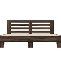 Bettgestell Braun Eichen-Optik 200x200 cm Holzwerkstoff Metall