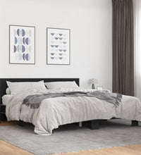 Bettgestell Schwarz 180x200 cm Holzwerkstoff und Metall