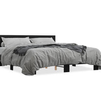 Bettgestell Schwarz 180x200 cm Holzwerkstoff und Metall