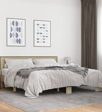 Bettgestell Sonoma-Eiche 180x200 cm Holzwerkstoff und Metall