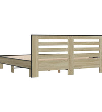 Bettgestell Sonoma-Eiche 180x200 cm Holzwerkstoff und Metall