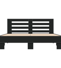 Bettgestell Schwarz 160x200 cm Holzwerkstoff und Metall