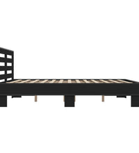 Bettgestell Schwarz 160x200 cm Holzwerkstoff und Metall