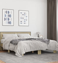 Bettgestell Sonoma-Eiche 160x200 cm Holzwerkstoff und Metall