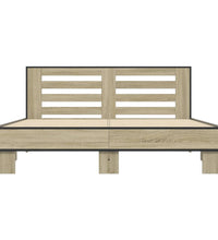 Bettgestell Sonoma-Eiche 160x200 cm Holzwerkstoff und Metall