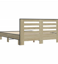 Bettgestell Sonoma-Eiche 160x200 cm Holzwerkstoff und Metall