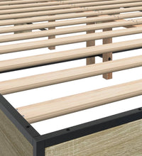 Bettgestell Sonoma-Eiche 160x200 cm Holzwerkstoff und Metall