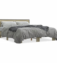 Bettgestell Sonoma-Eiche 160x200 cm Holzwerkstoff und Metall