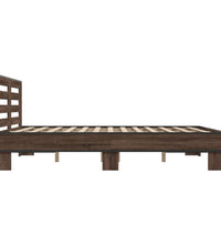 Bettgestell Braun Eichen-Optik 160x200 cm Holzwerkstoff Metall