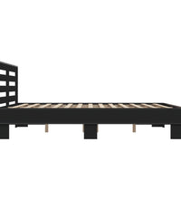 Bettgestell Schwarz 150x200 cm Holzwerkstoff und Metall