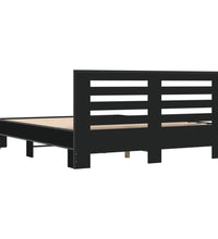 Bettgestell Schwarz 150x200 cm Holzwerkstoff und Metall