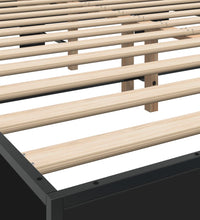 Bettgestell Schwarz 150x200 cm Holzwerkstoff und Metall