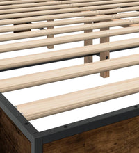 Bettgestell Räuchereiche 150x200 cm Holzwerkstoff und Metall