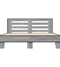 Bettgestell Grau Sonoma 150x200 cm Holzwerkstoff und Metall