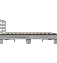 Bettgestell Grau Sonoma 150x200 cm Holzwerkstoff und Metall