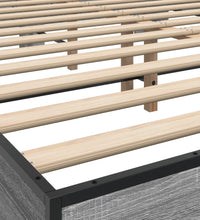 Bettgestell Grau Sonoma 150x200 cm Holzwerkstoff und Metall