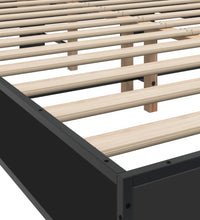 Bettgestell Schwarz 140x200 cm Holzwerkstoff und Metall