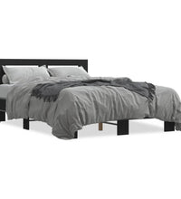 Bettgestell Schwarz 140x200 cm Holzwerkstoff und Metall
