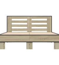 Bettgestell Sonoma-Eiche 140x200 cm Holzwerkstoff und Metall