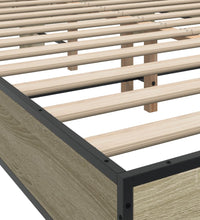 Bettgestell Sonoma-Eiche 140x200 cm Holzwerkstoff und Metall