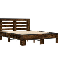 Bettgestell Räuchereiche 140x200 cm Holzwerkstoff und Metall