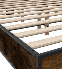 Bettgestell Räuchereiche 140x200 cm Holzwerkstoff und Metall