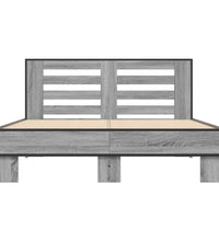 Bettgestell Grau Sonoma 140x200 cm Holzwerkstoff und Metall