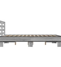Bettgestell Grau Sonoma 140x200 cm Holzwerkstoff und Metall